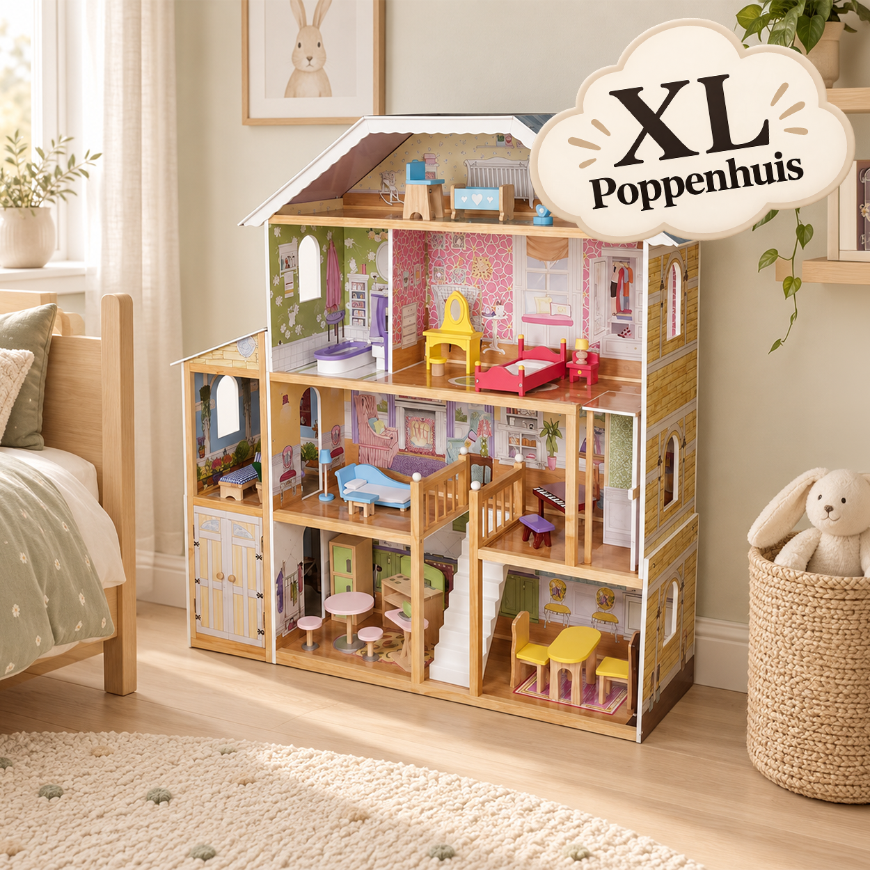 XL Houten Poppenhuis